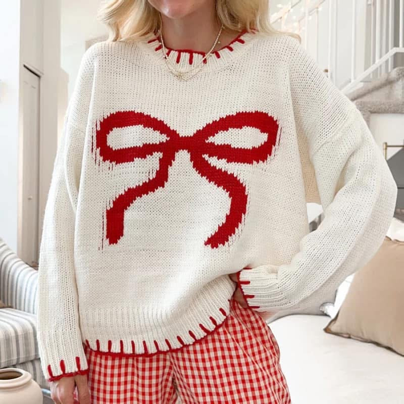 3 color bow sweater