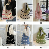 Heart knit hobo bag