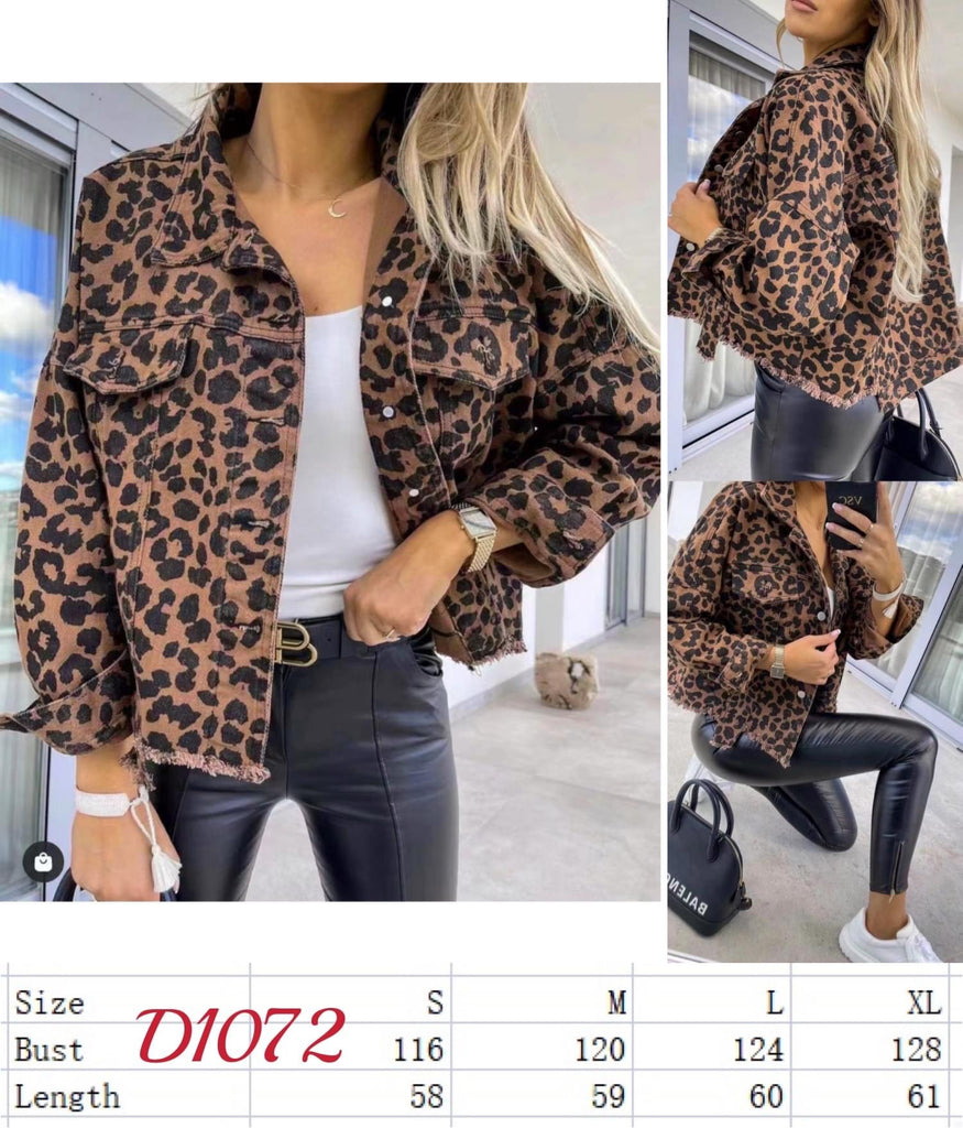 Ashley denim leopard jacket