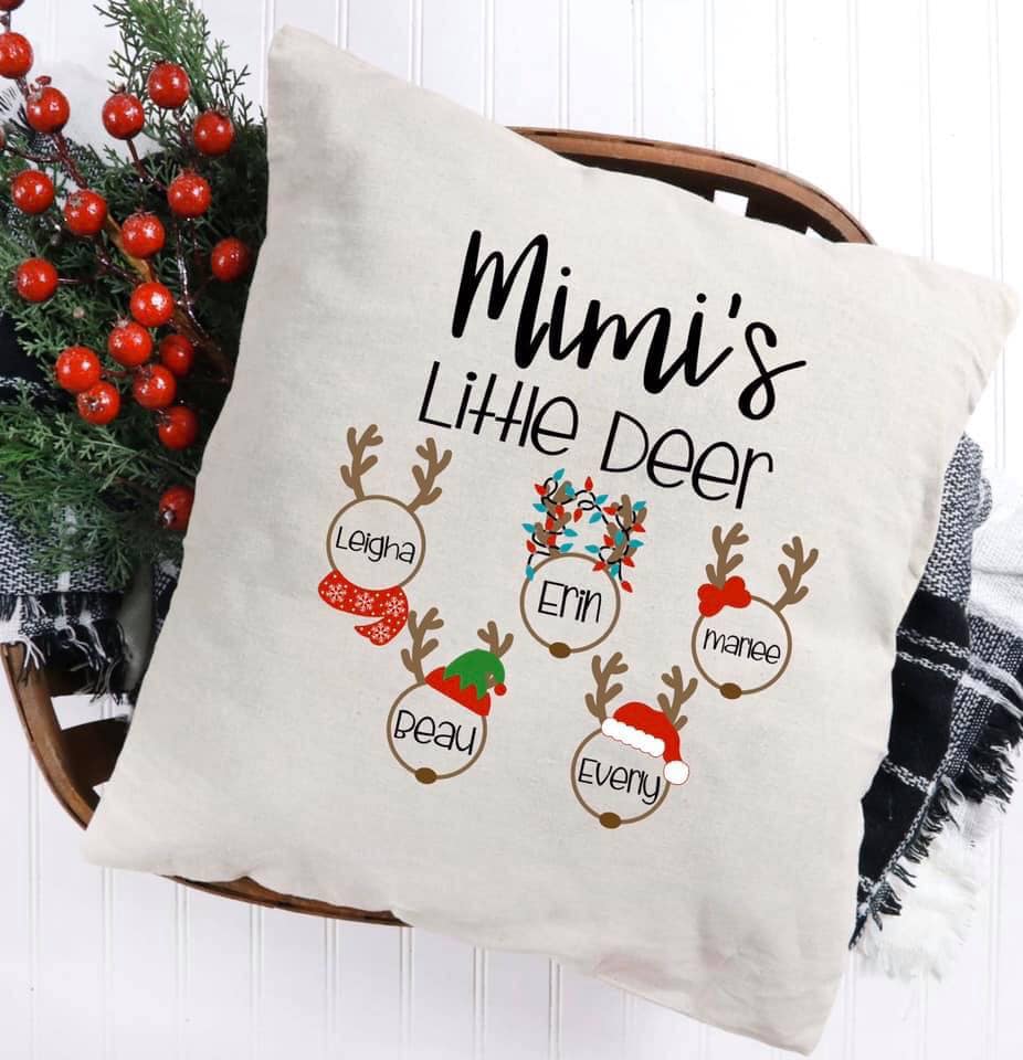 Personalized little deer pillow covers Christmas