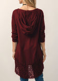 Lace bottom hooded tunic