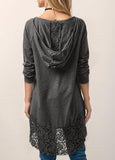 Lace bottom hooded tunic